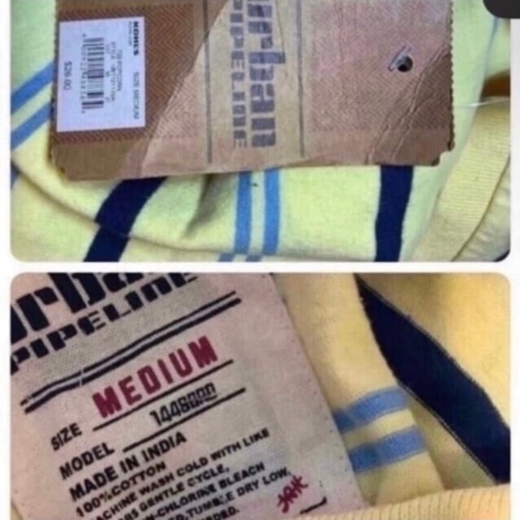 Urban Pipeline Yellow and Blue Striped Kids Polo NWT - Picture 2 of 5